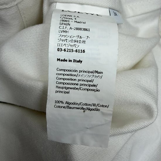 Loewe Belted Button Shirt in White Cotton - Image 5