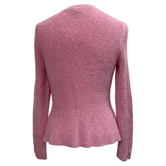 Chanel Knitted Button-Down Cardigan in Pink Cupro - Image 3