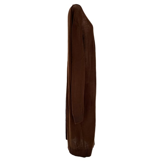 Jil Sander Long Button-Front Cardigan in Brown Wool - Image 2