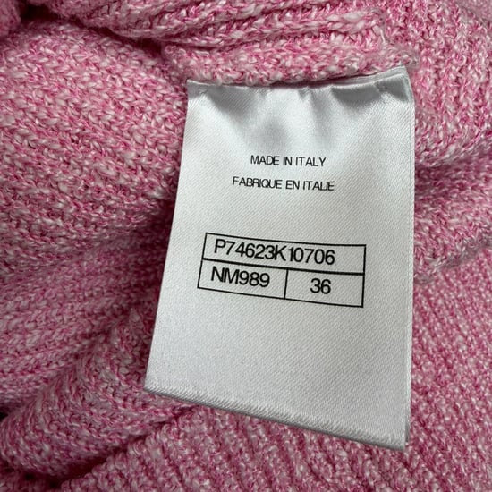 Chanel Knitted Button-Down Cardigan in Pink Cupro - Image 5