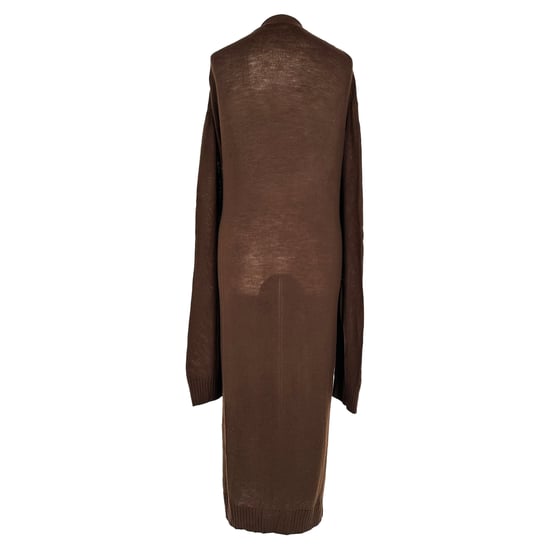 Jil Sander Long Button-Front Cardigan in Brown Wool - Image 4