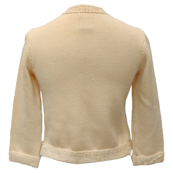Chanel Knitted Sequin-Embellished Cardigan in Cream Wool - Image 3