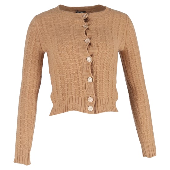 Chanel Cable Knit Cardigan in Brown Wool - Image 1