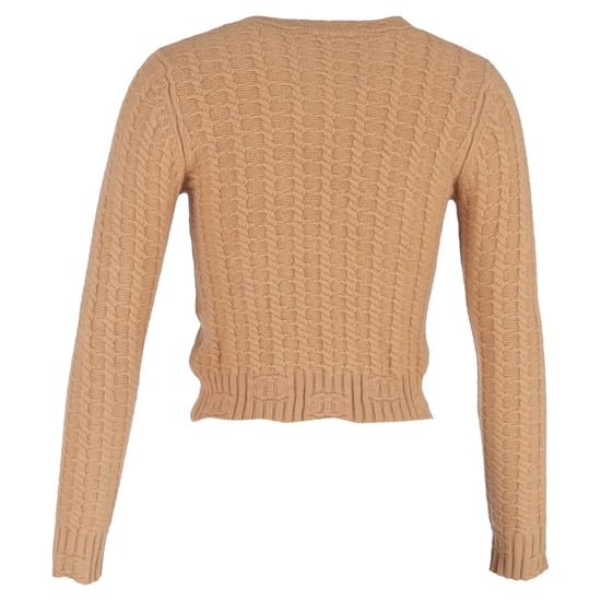 Chanel Cable Knit Cardigan in Brown Wool - Image 3