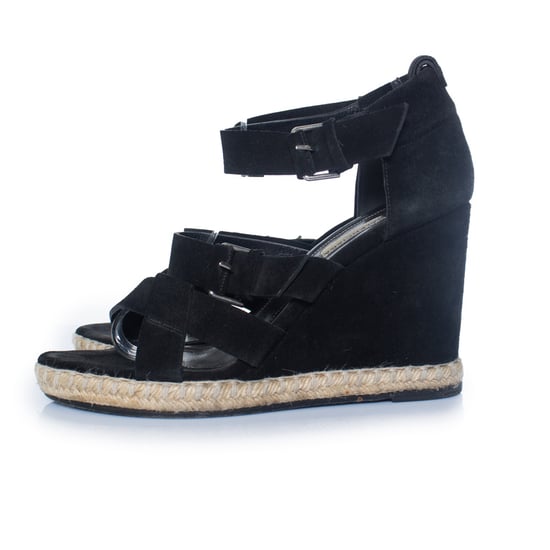 Balenciaga, zwarte suède sandaal met sleehak - Image 2