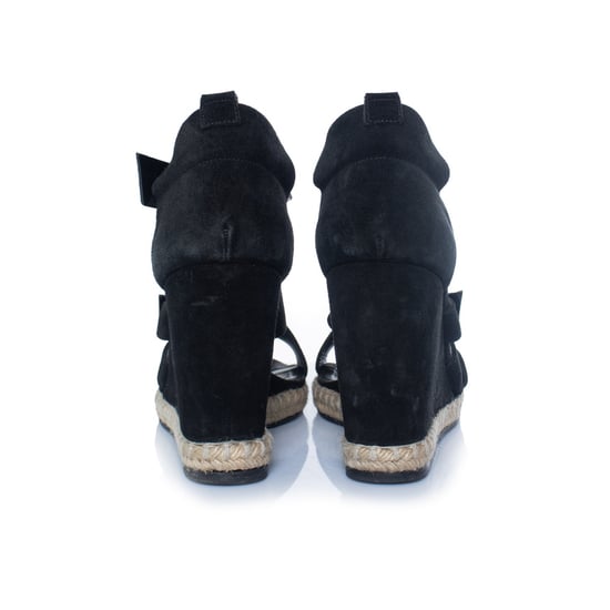 Balenciaga, zwarte suède sandaal met sleehak - Image 4