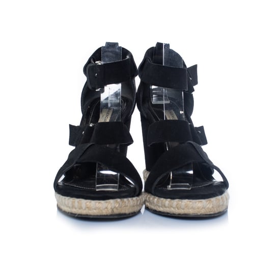 Balenciaga, zwarte suède sandaal met sleehak - Image 5