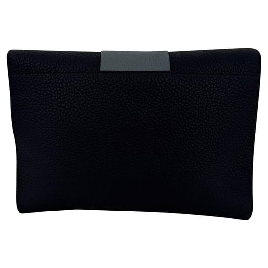 Delvaux texturerad kuvertväska i svart läder - Image 3
