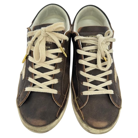 Golden Goose Super-Star Sneakers in Brown Leather - Image 3