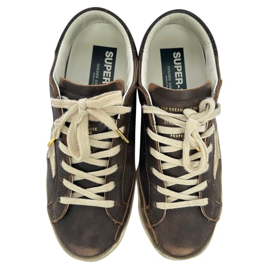 Golden Goose Super-Star Sneakers in Brown Leather - Image 4