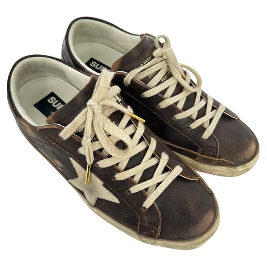 Golden Goose Super-Star Sneakers in Brown Leather - Image 5