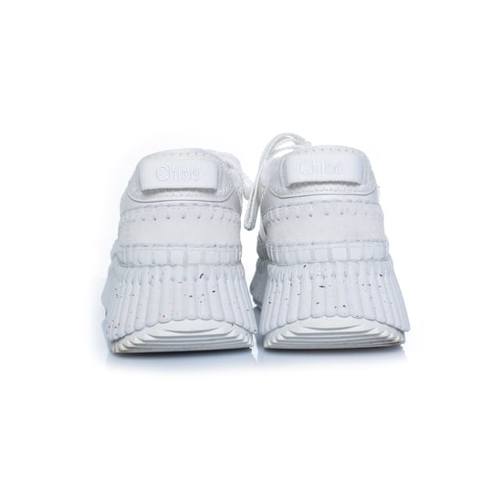 Chloe, nama leather platform sneakers with stitching - Image 3