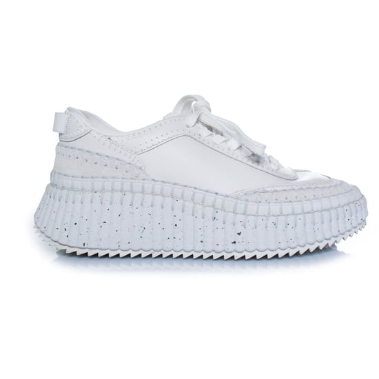 Chloe, nama leather platform sneakers with stitching - Image 4
