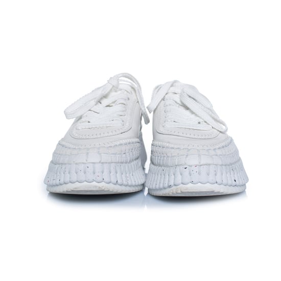 Chloe, nama leather platform sneakers with stitching - Image 5