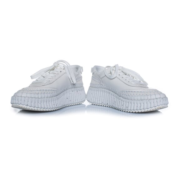 Chloe, nama leather platform sneakers with stitching - Image 6