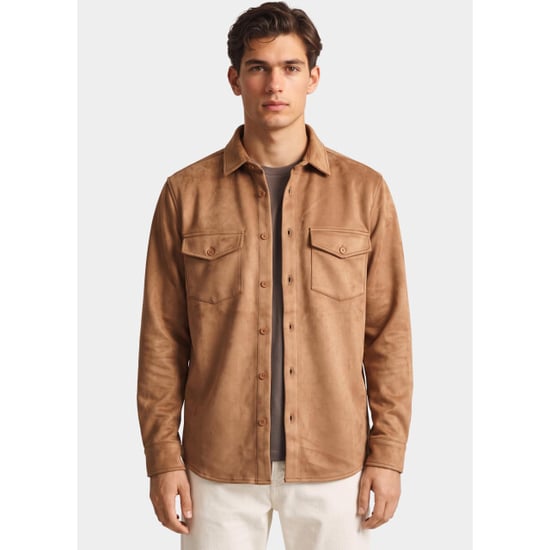 Bos Bright Blue Overshirt 2080/cognac - Image 1