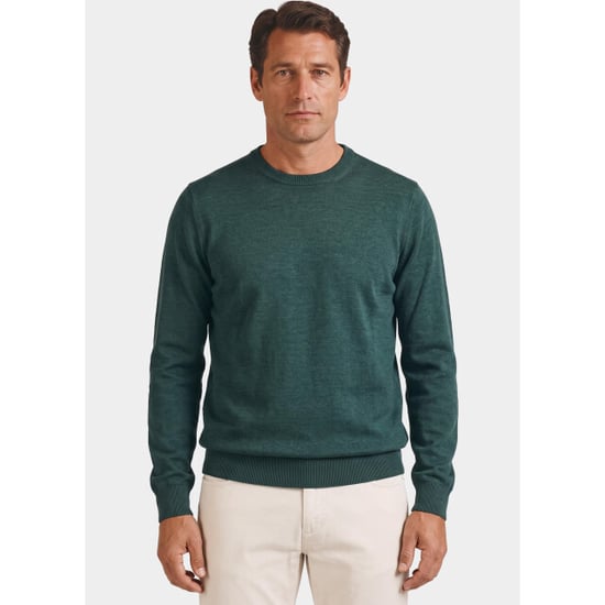 Bos Bright Blue Pullover heren o-hals 262/8142 d.green - Image 1