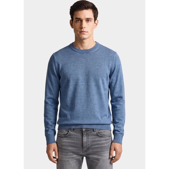 Bos Bright Blue Pullover heren o-hals 262/8153 steel blue - Image 1