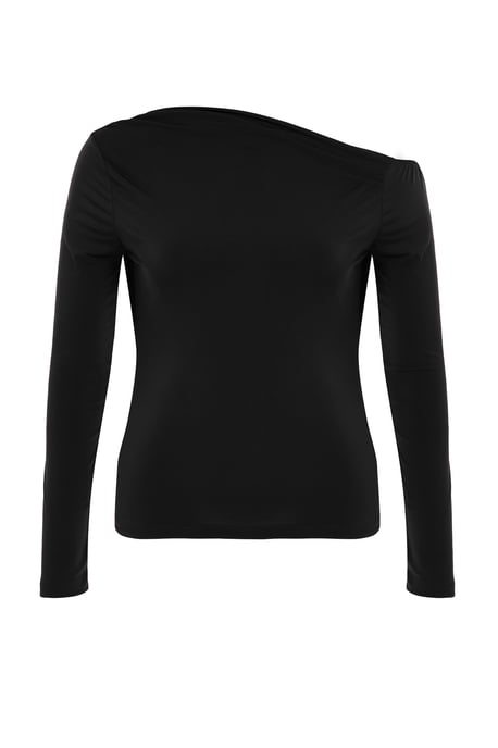Trendyol Curve Dam Svart Enfärgad Lång Figursydd Plus size Blusar - Image 5