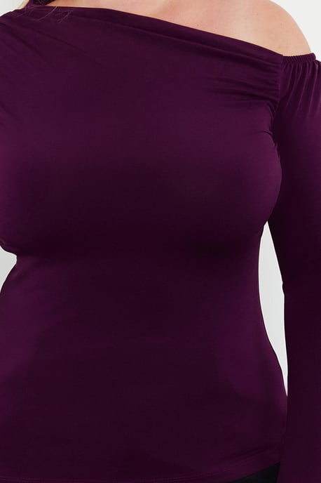 Trendyol Curve Dam Lila Enfärgad Lång Figursydd Plus size Blusar - Image 2