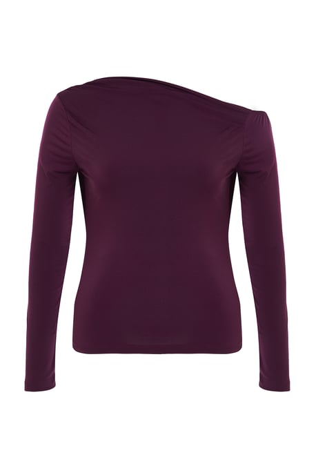 Trendyol Curve Dam Lila Enfärgad Lång Figursydd Plus size Blusar - Image 5