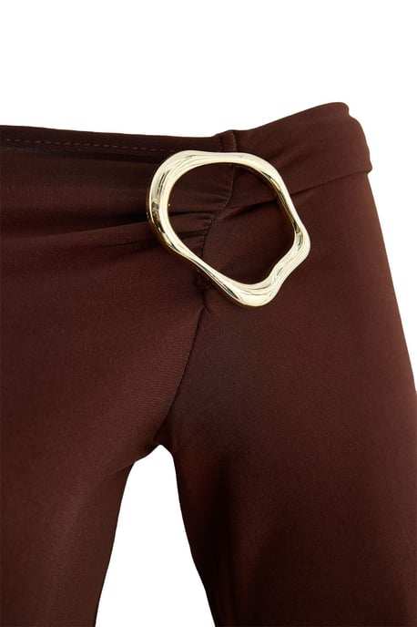 Trendyol Curve Dam Brun Enfärgad Lång Figursydd Plus size Blusar - Image 5