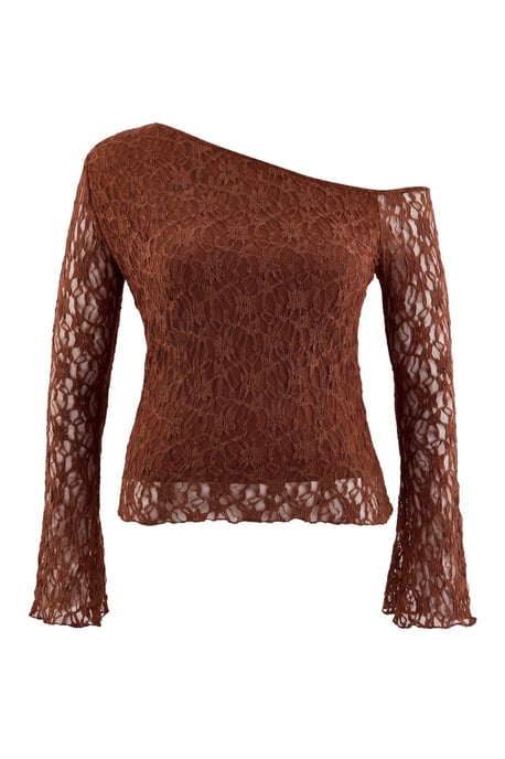 Trendyol Curve Dam Brun Enfärgad Lång Figursydd Plus size Blusar - Image 4