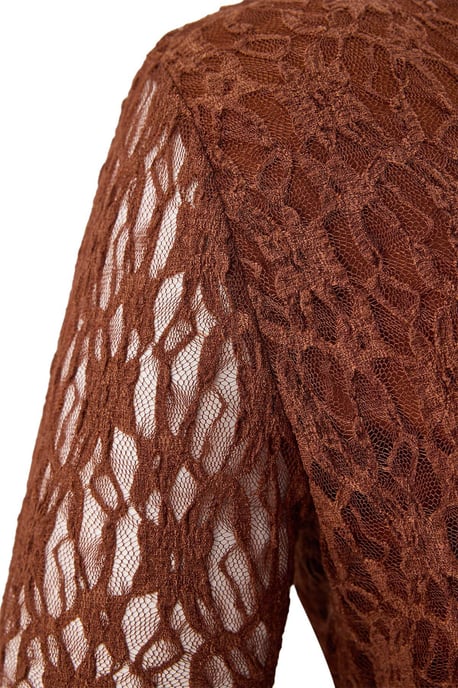 Trendyol Curve Dam Brun Enfärgad Lång Figursydd Plus size Blusar - Image 5