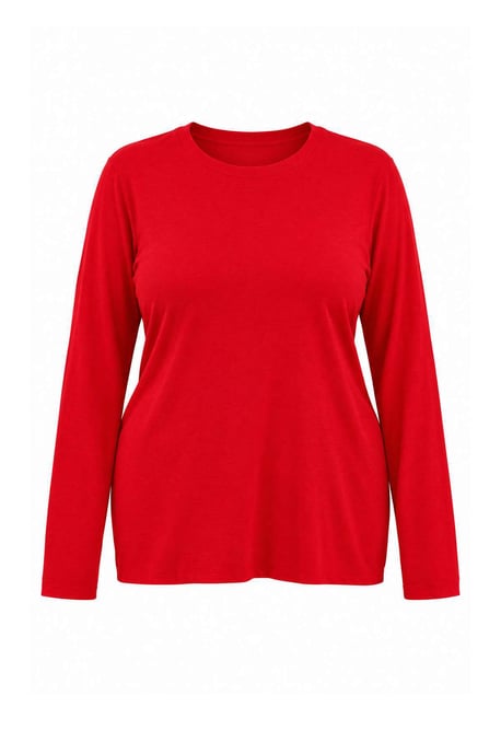 Trendyol Curve Dam Röd Enfärgad Lång Figursydd Plus size Blusar - Image 3