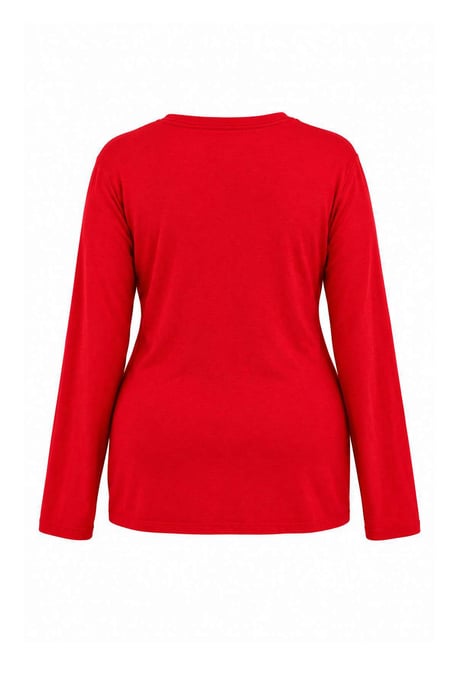 Trendyol Curve Dam Röd Enfärgad Lång Figursydd Plus size Blusar - Image 5