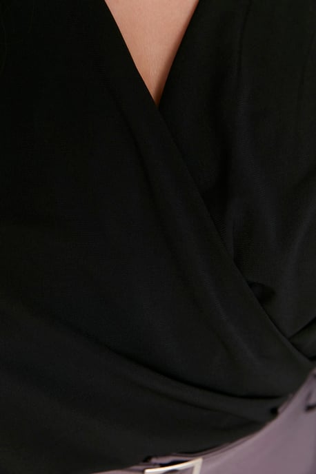 Trendyol Curve Dam Svart Enfärgad Lång Regular fit Plus size Blusar - Image 3