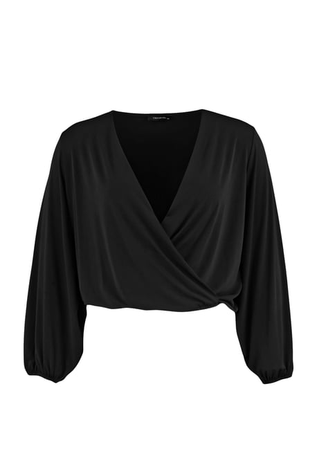Trendyol Curve Dam Svart Enfärgad Lång Regular fit Plus size Blusar - Image 5