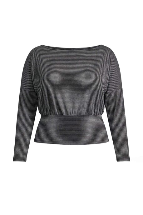 Trendyol Curve Dam Svart Enfärgad Lång, Relaxed fit Stora storlekar Blusar - Image 5