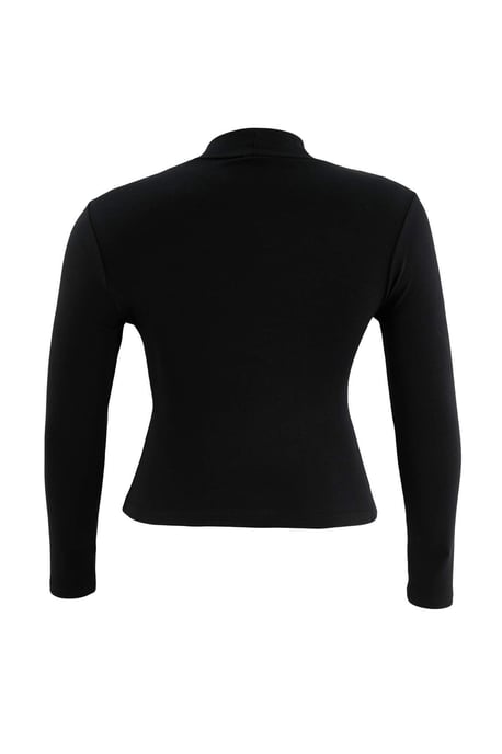 Trendyol Curve Dam Svart Enfärgad Lång, Figursydd Stora storlekar Blusar - Image 2