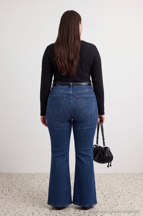 Trendyol Curve Dam Svart Enfärgad Lång, Figursydd Stora storlekar Blusar - Image 3