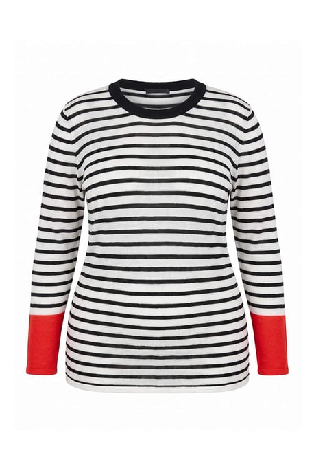 Trendyol Curve Dam Svart Randig Lång Regular fit Plus size Blusar - Image 4