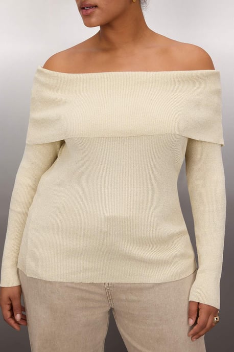 Trendyol Curve Dam Ecru Enfärgad Lång Figursydd Plus size Blusar - Image 2