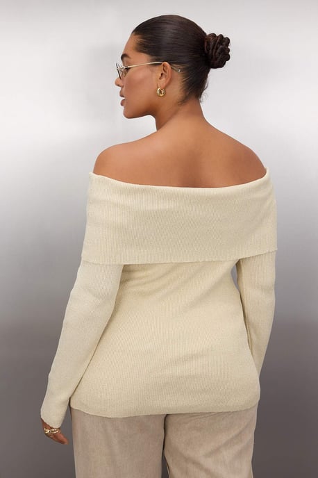 Trendyol Curve Dam Ecru Enfärgad Lång Figursydd Plus size Blusar - Image 3