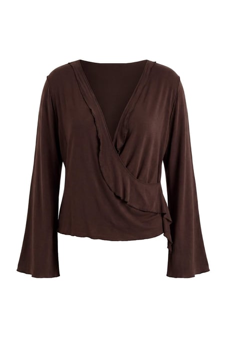 Trendyol Curve Dam Brun Enfärgad Lång Figursydd Plus size Blusar - Image 5