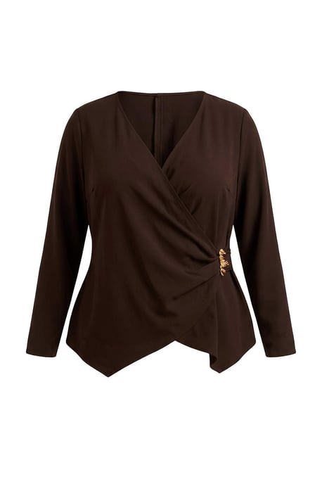 Trendyol Curve Dam Enfärgad Lång Figursydd Plus size Blusar - Image 4