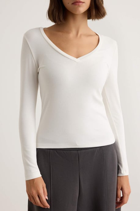 TRENDYOLMİLLA Dames Ecru Effen Lang Getailleerd Blouses - Image 3