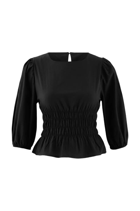 Trendyol Curve Dam Svart Enfärgad Kort Oversize Plus size Blusar - Image 1