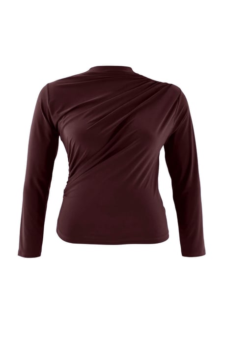 Trendyol Curve Dam Brun Enfärgad Lång Figursydd Plus size Blusar - Image 5