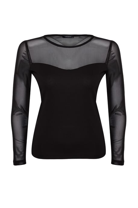 Trendyol Curve Dam Svart Enfärgad Lång Figursydd Plus size Blusar - Image 5