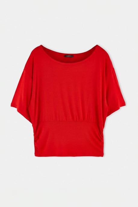 Trendyol Curve Dam Röd Randig Kort Regular fit Plus size Blusar - Image 4