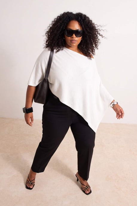 Trendyol Curve Dam Ecru Enfärgad Ärmlös Oversize Plus size Blusar - Image 2
