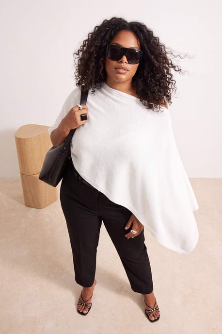 Trendyol Curve Dam Ecru Enfärgad Ärmlös Oversize Plus size Blusar - Image 6
