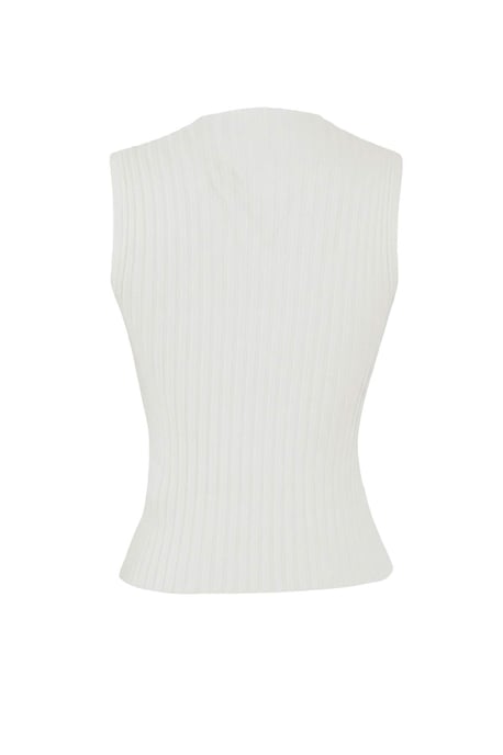 TRENDYOLMİLLA Dames Ecru Effen Mouwloos Getailleerd Blouses - Image 5