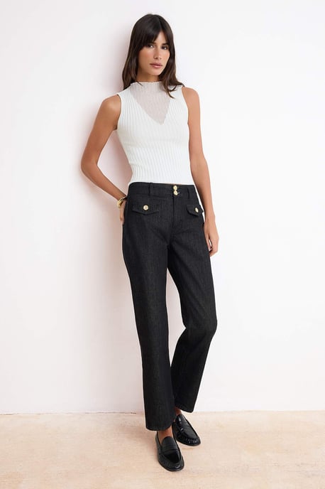 TRENDYOLMİLLA Dames Ecru Effen Mouwloos Getailleerd Blouses - Image 6