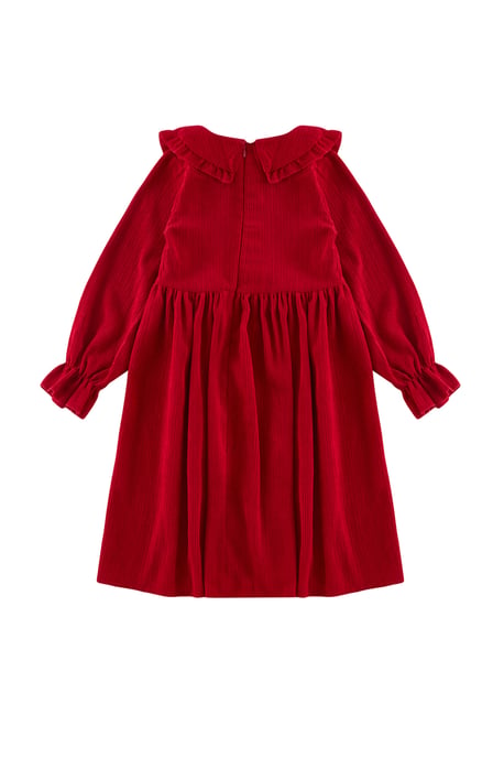 TRENDYOLKIDS Flickor Röd Enfärgad Midi Lång Casual Rak Klänningar - Image 2